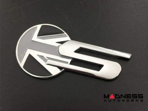Jaguar Custom Emblem - S Sport - Chrome Finish - Black/ Grey Union Jack
